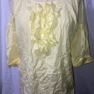 Yellow ruffled light weight blouse